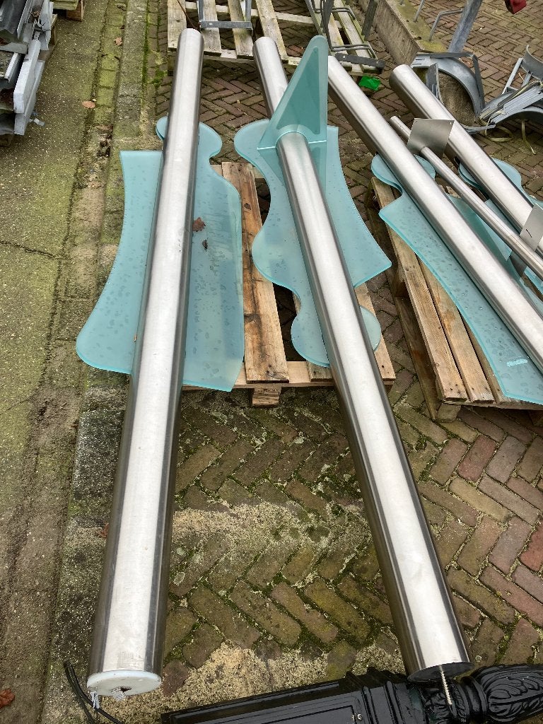 Zuil rvs staander schaamschot afscheiding glas ( 344 ), Ophalen, Zo goed als nieuw, Nb, Nb