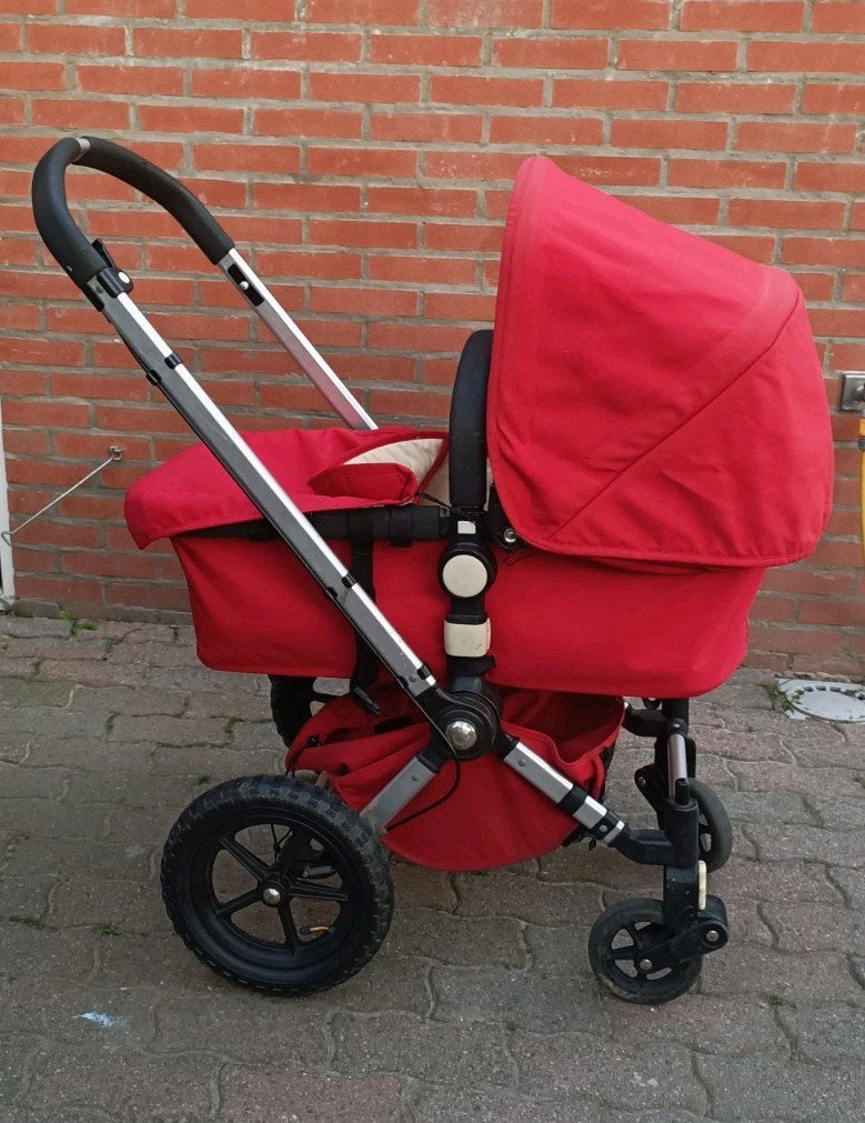 Rode Kinderwagen Bugaboo Frog, Gebruikt, Bugaboo, Ophalen of Verzenden, Verstelbare duwstang