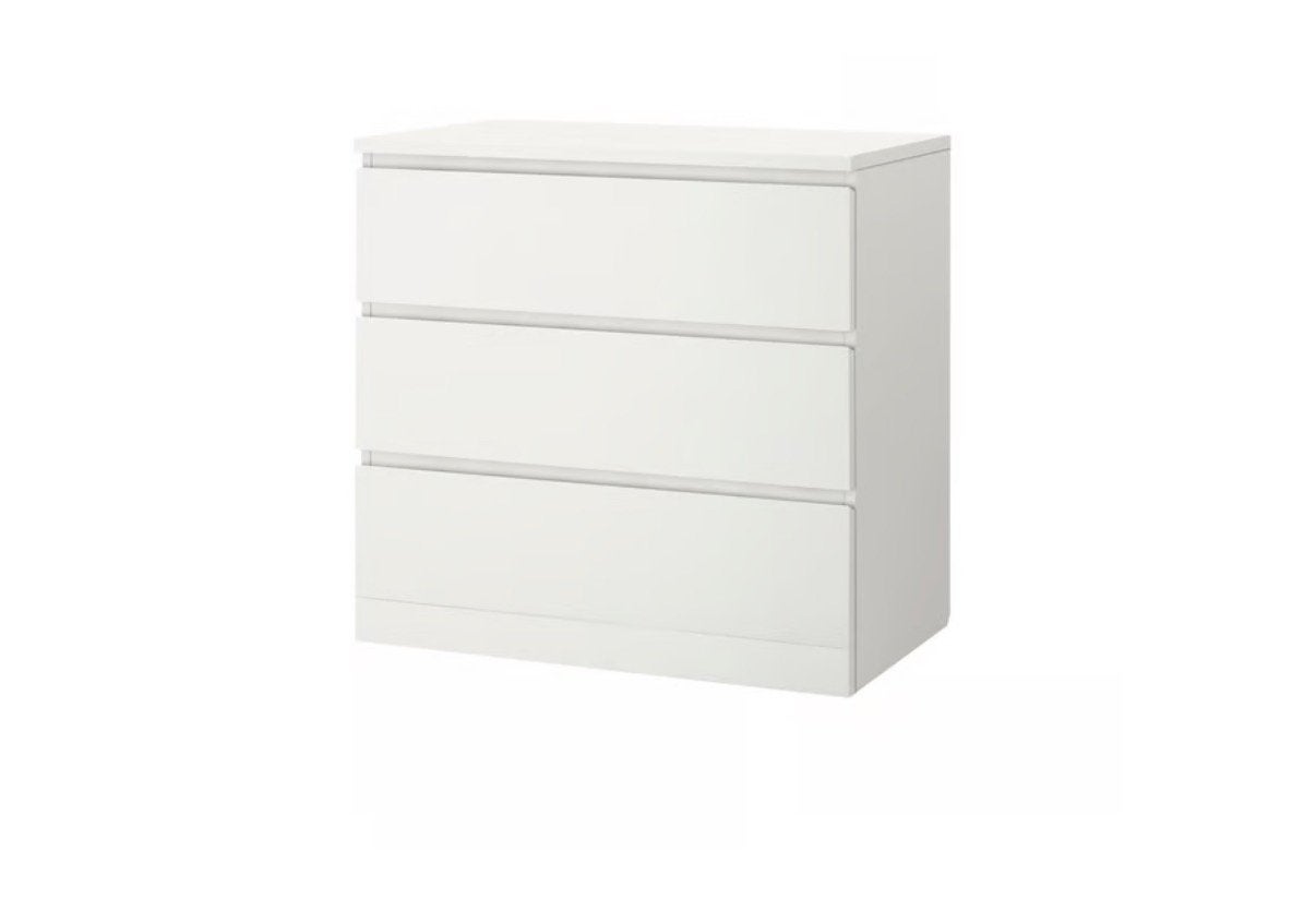 Ikea Malm ladekast, 3 lades, wit, 80x78cm (NIEUW) in doos., Ophalen, 5 laden of meer, 50 tot 100 cm, Zo goed als nieuw