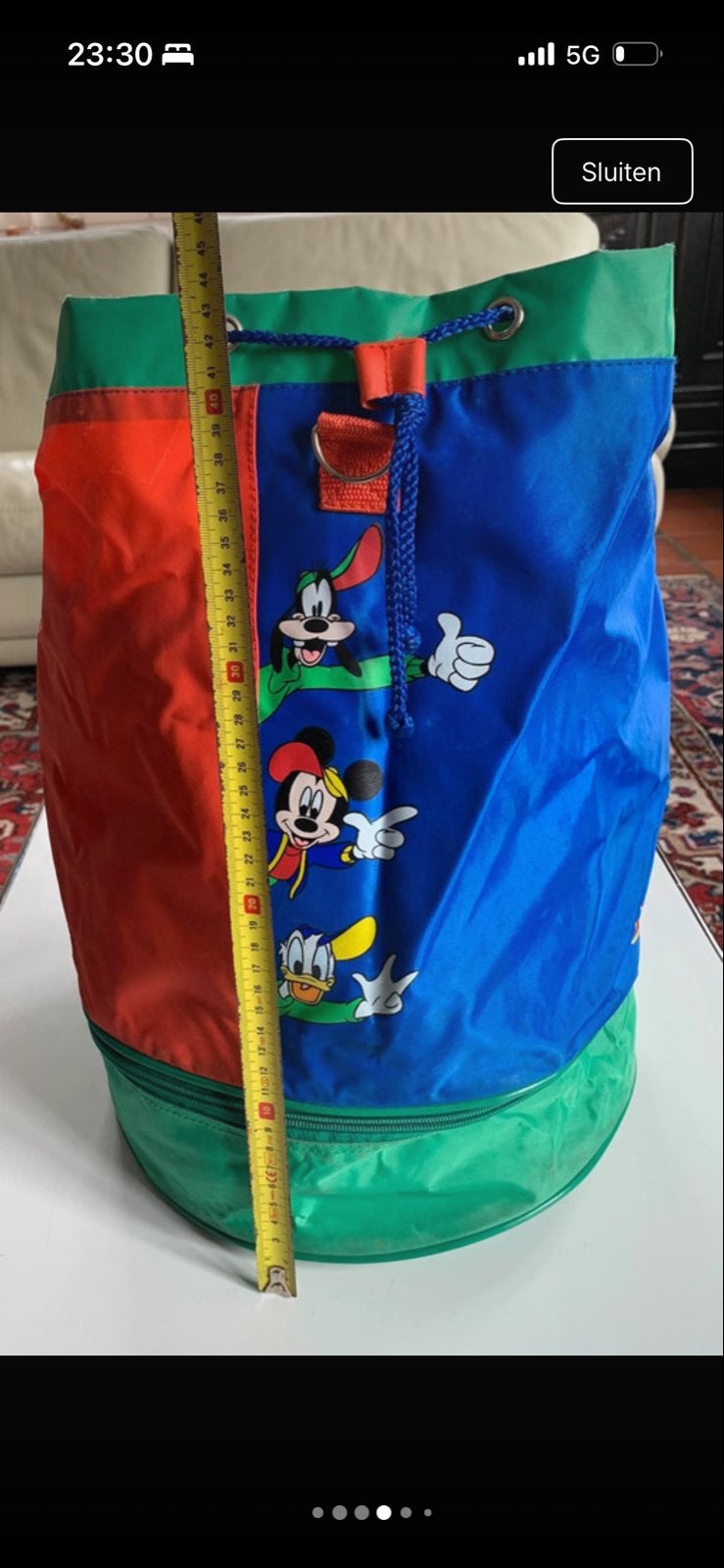 Zeldzame Vintage Disney Tas / Rugzak "Mickey Kids" Gattegno, Verzamelen, Disney, Ophalen of Verzenden, Mickey Mouse, Gebruikt