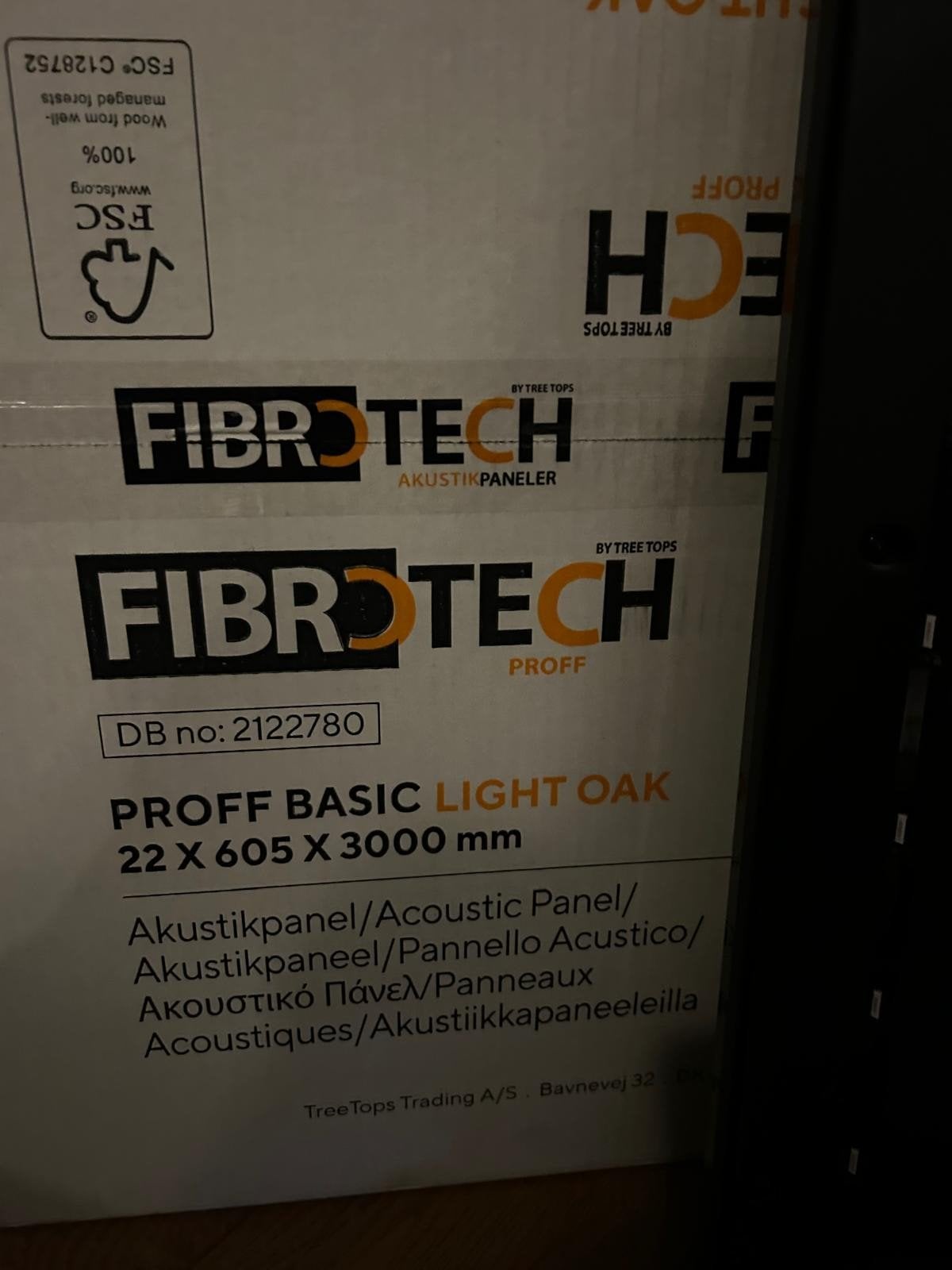 Fibrotech Proff Basic Light Oak Akoestisch Paneel, Ophalen, Nieuw, Hout, 20 tot 50 mm