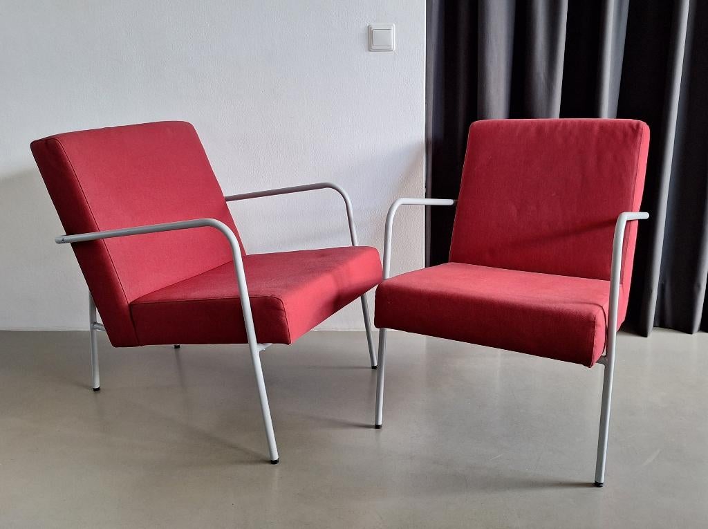 vintage Ikea design PS stoelen ontwerp Eva Lilja Löwenhielm, Ophalen, Twee, Leer, Rood