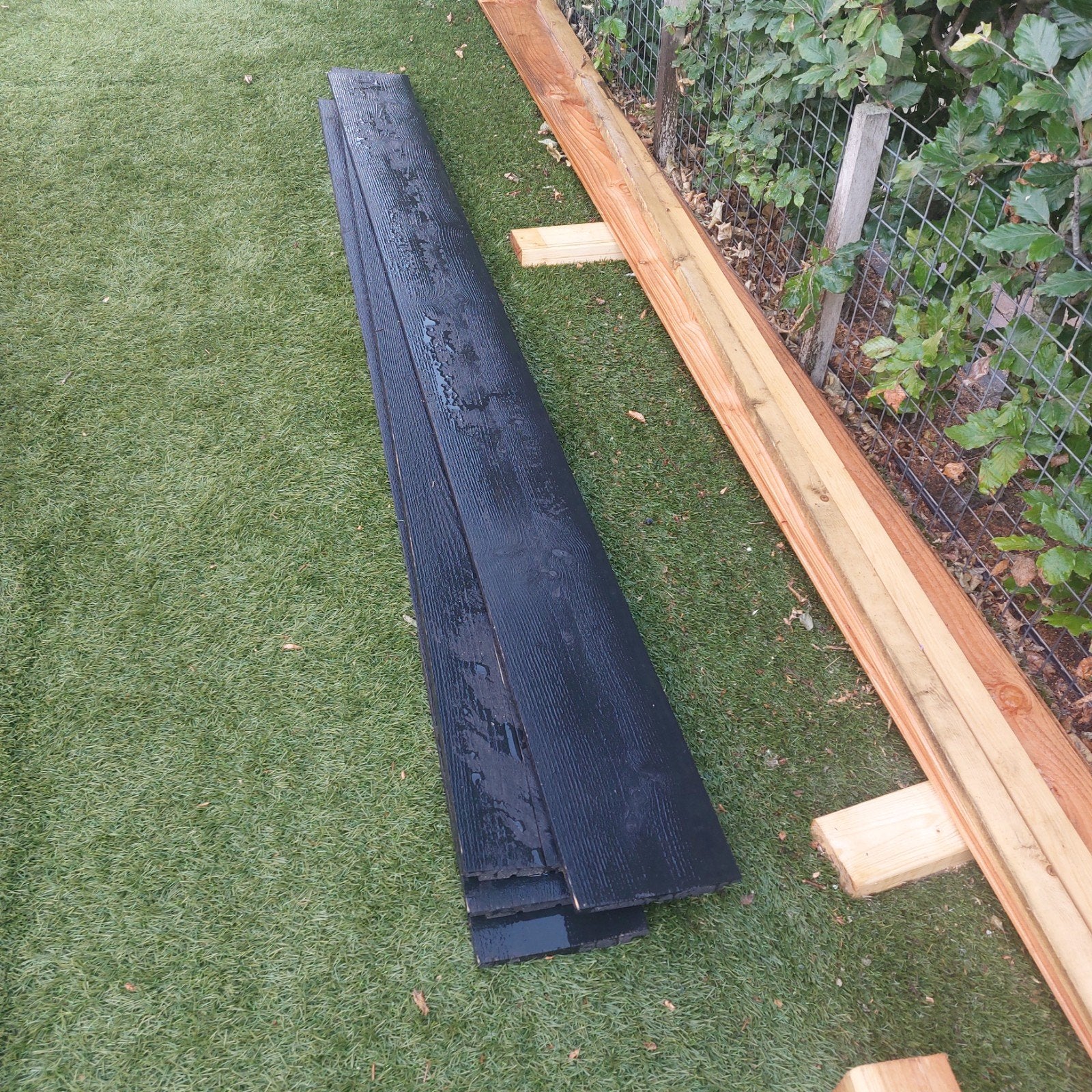 Douglas putdeksel plank zwart 225, 4 stuks nieuw, 25 tot 50 mm, Nieuw, Ophalen of Verzenden, Plank