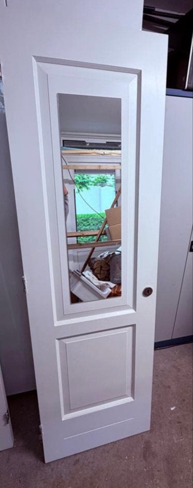 Binnendeur met spiegel en slot 210,5 x 62,8 cm, Ophalen of Verzenden, Gebruikt