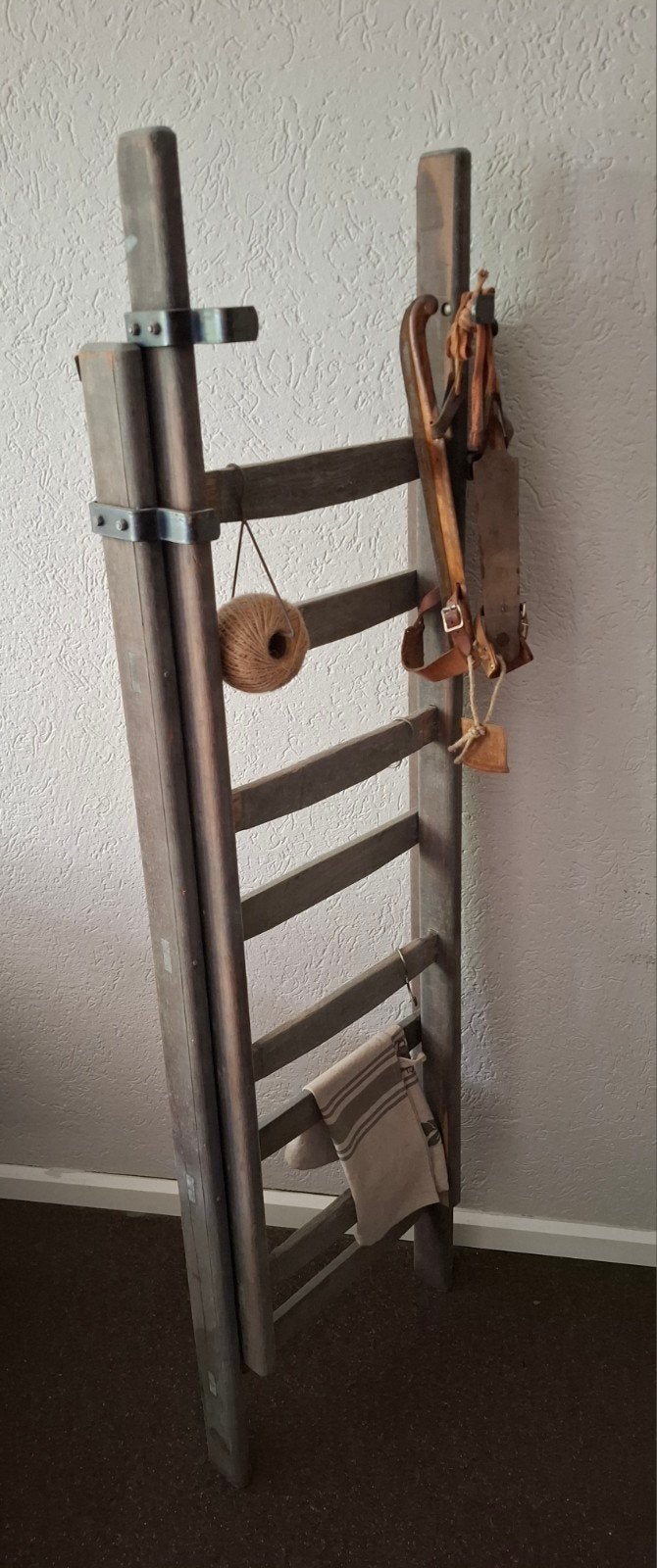 =Vintage houten ladder - uniek decoratiestuk, Huis en Inrichting, Ophalen of Verzenden, Nieuw, Hout, Industrieel