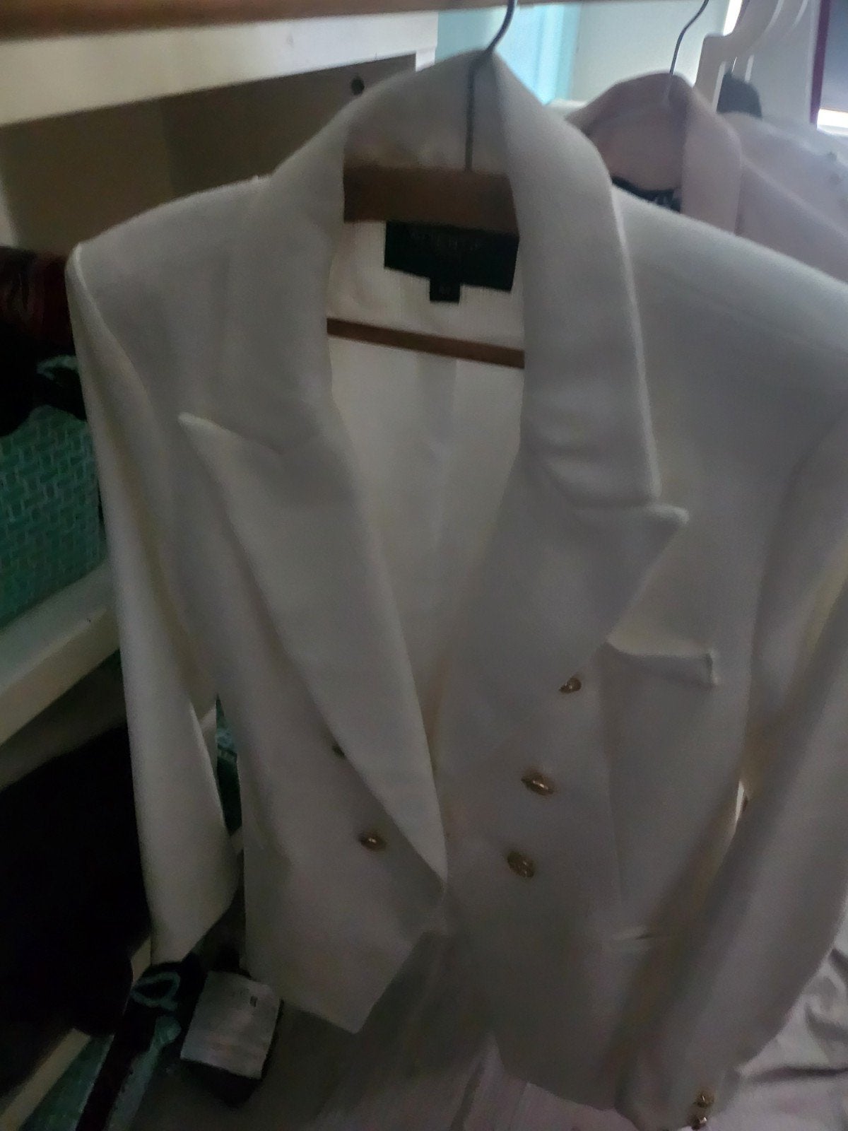 Witte Attentif Paris blazer met gouden knopen, Kleding | Dames, Wit, Maat 42/44 (L), Zo goed als nieuw, Jasje
