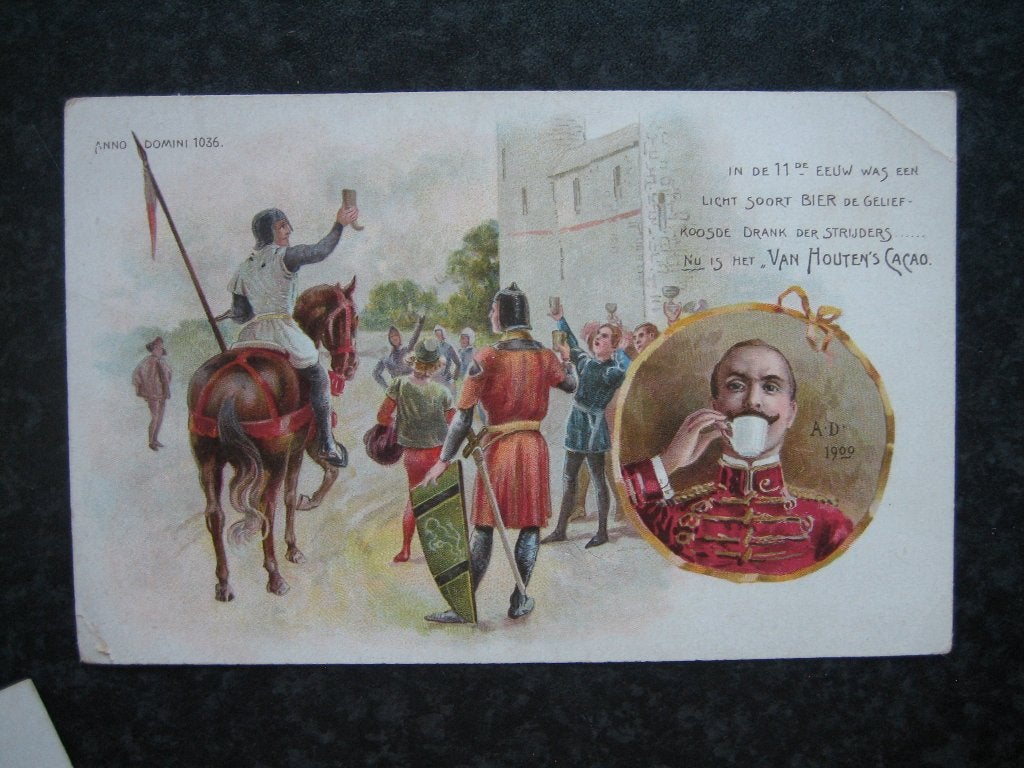 van HOUTEN Cacao reclamekaart A  1909, Ophalen of Verzenden, Voor 1920, Overige thema's