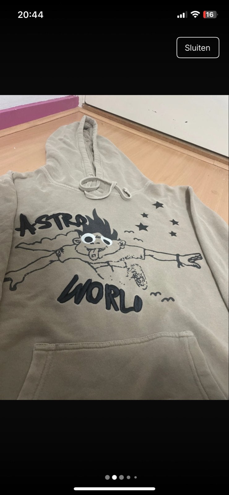 Travis Scott Astroworld Hoodie - Maat M, Ophalen of Verzenden, Gedragen, Maat 48/50 (M), Beige
