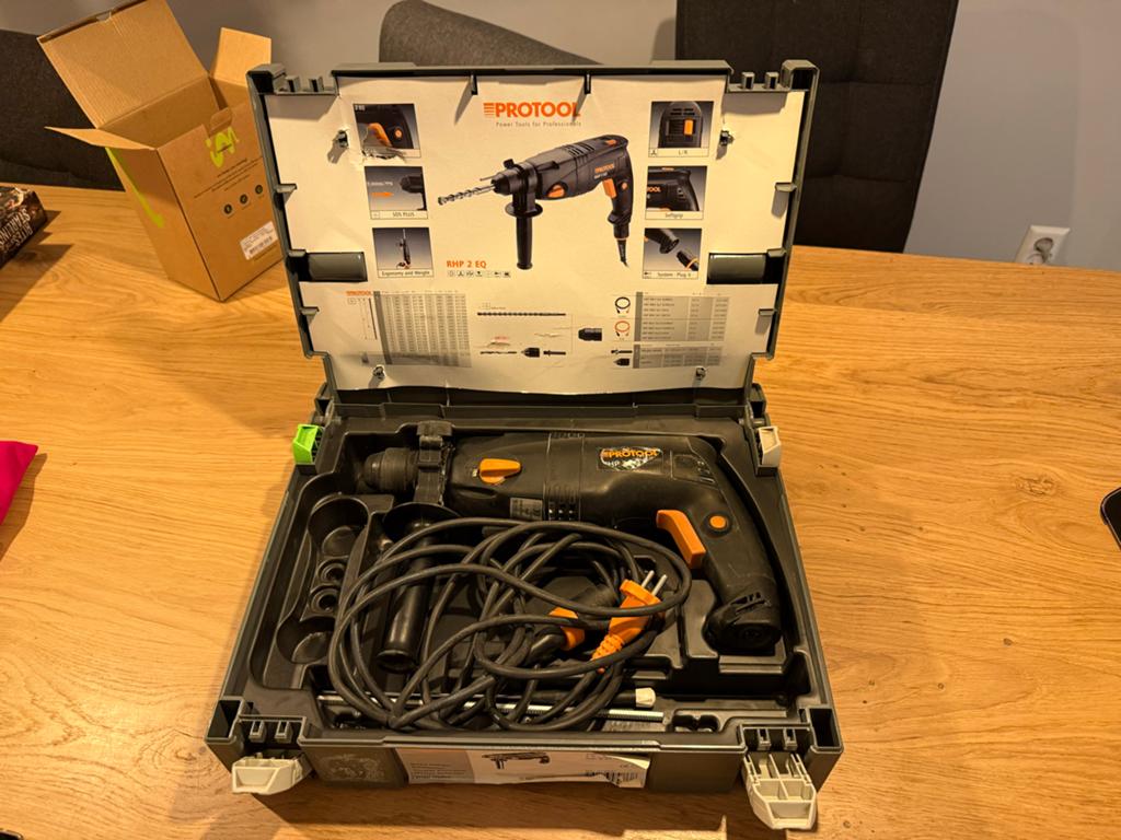 PROTOOL Boorhamer RHP2-EQ Krachtige Boormachine, Doe-het-zelf en Verbouw, Gereedschap | Boormachines, 600 watt of meer, Boor- en/of Breekhamer