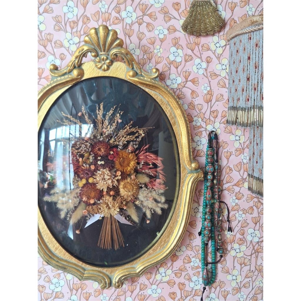 Mooie bollijst met droogbloemen, Antiek en Kunst, Kunst | Schilderijen | Klassiek, Ophalen of Verzenden