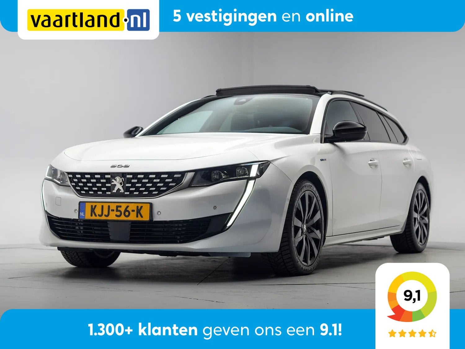 Peugeot 508 SW 1.6 HYbrid 225 GT Line [ LED Panorama Camera, Auto's, Automaat, 4 cilinders, 181 pk, Wit
