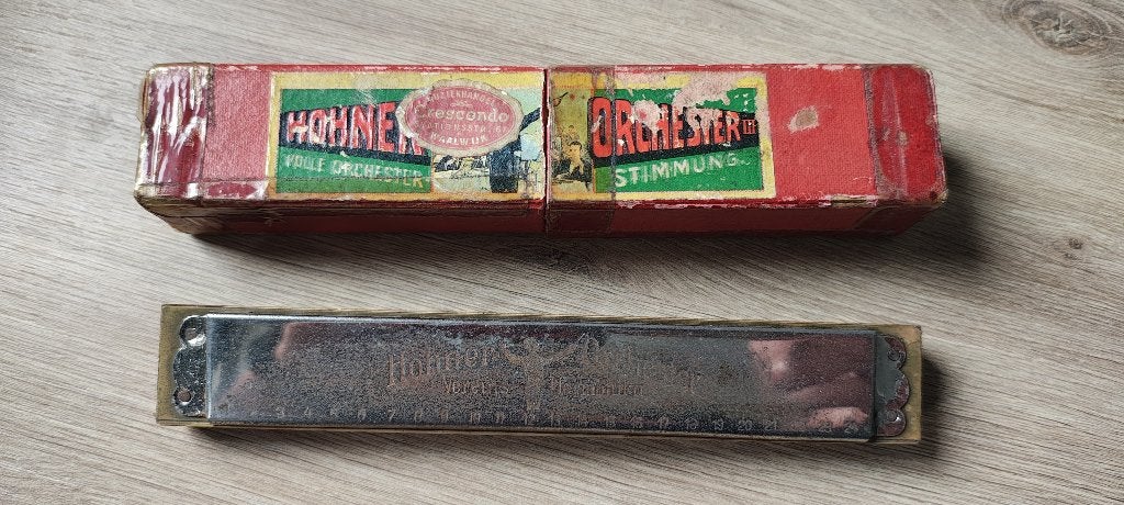 Vintage Hohner mondharmonica, Muziek en Instrumenten, Ophalen of Verzenden, Gebruikt, C-mondharmonica, Met koffer of doosje