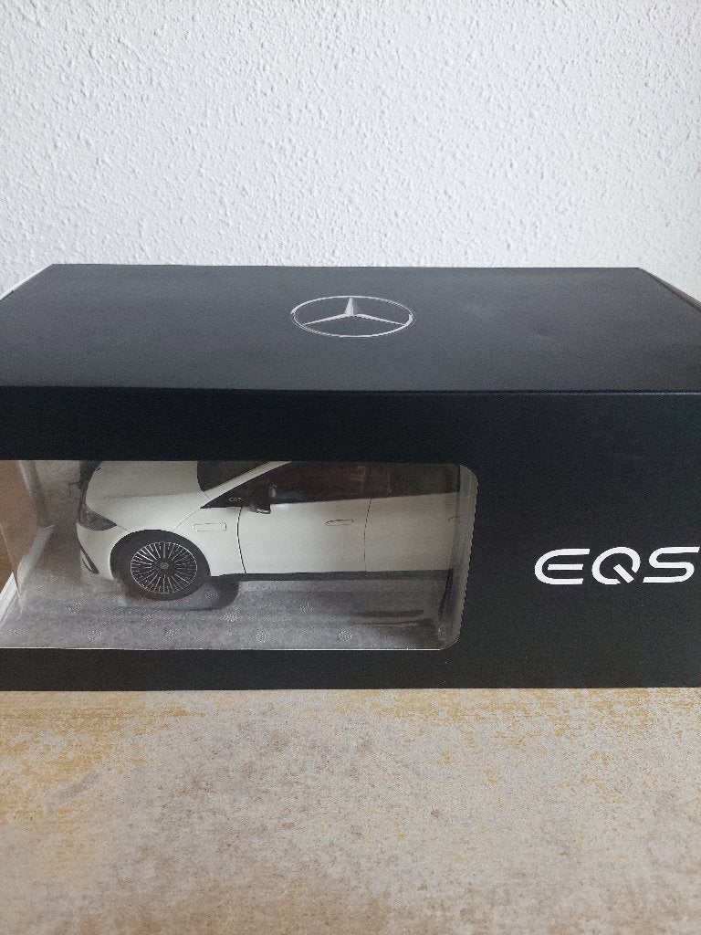 1/18 - M NZG - Mercedes Benz EQS Opalite White Bright, Ophalen of Verzenden, Nieuw, Overige merken