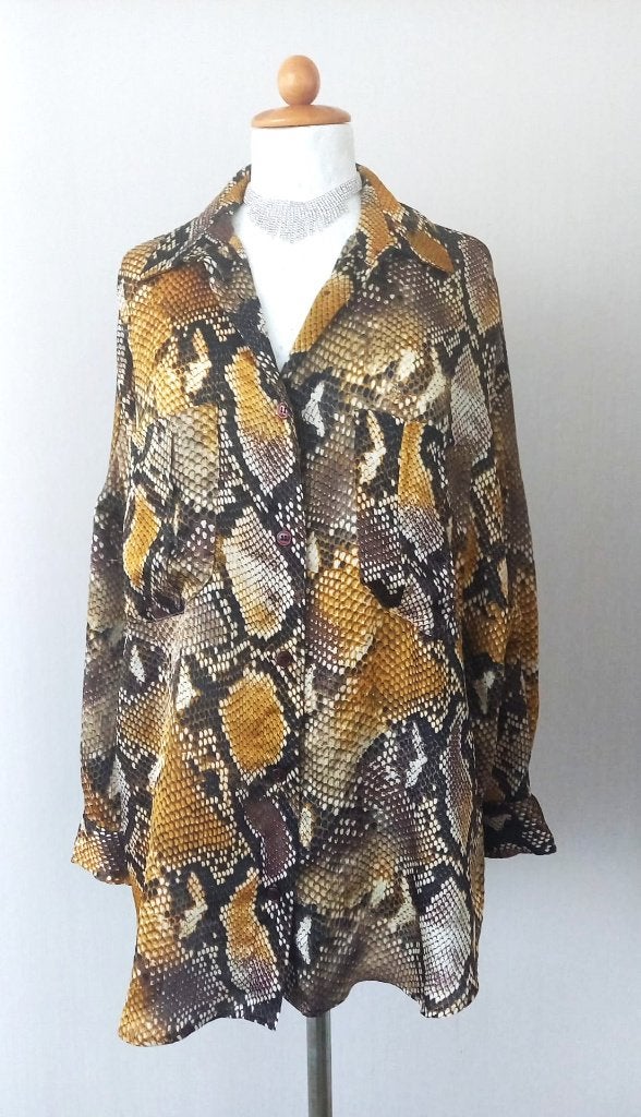 Big Blouse met Slangenprint - Maat M     Nieuw, Maat 38/40 (M), Zara, Nieuw, Meerkleurig