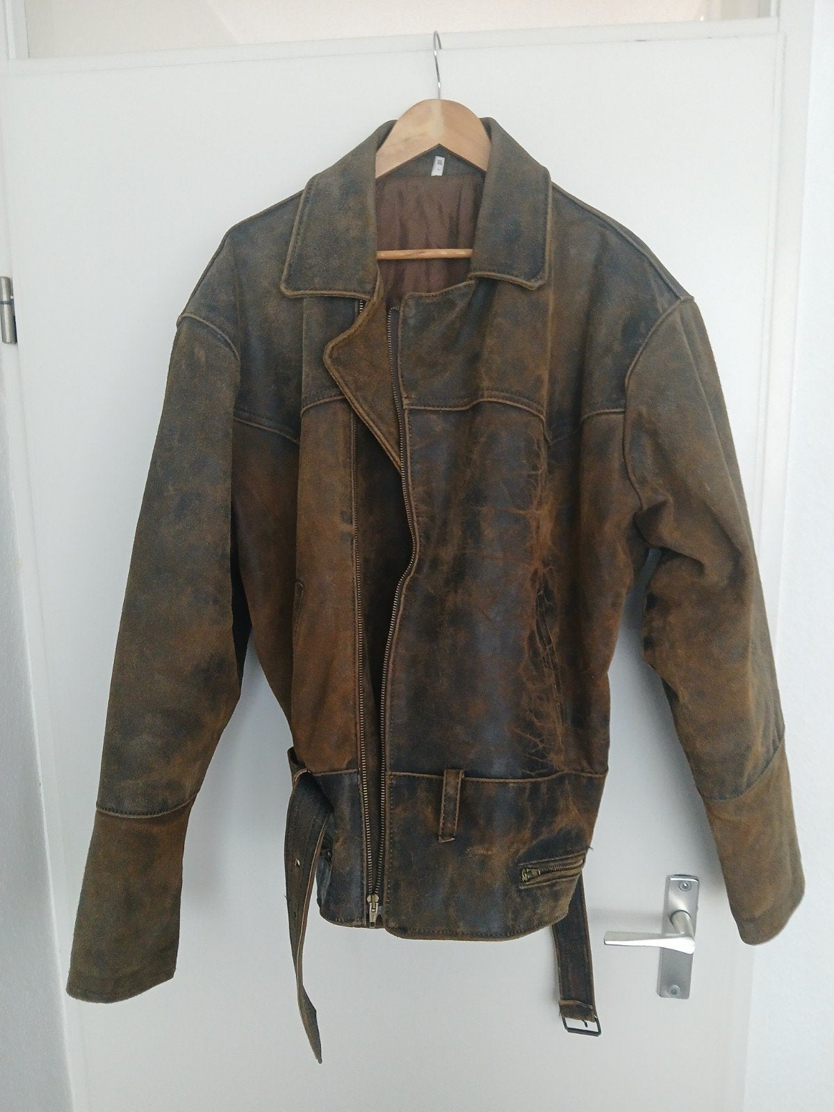 Vintage bruine leren jas xxl, Overige maten, Ophalen of Verzenden, Zo goed als nieuw, Onbekend