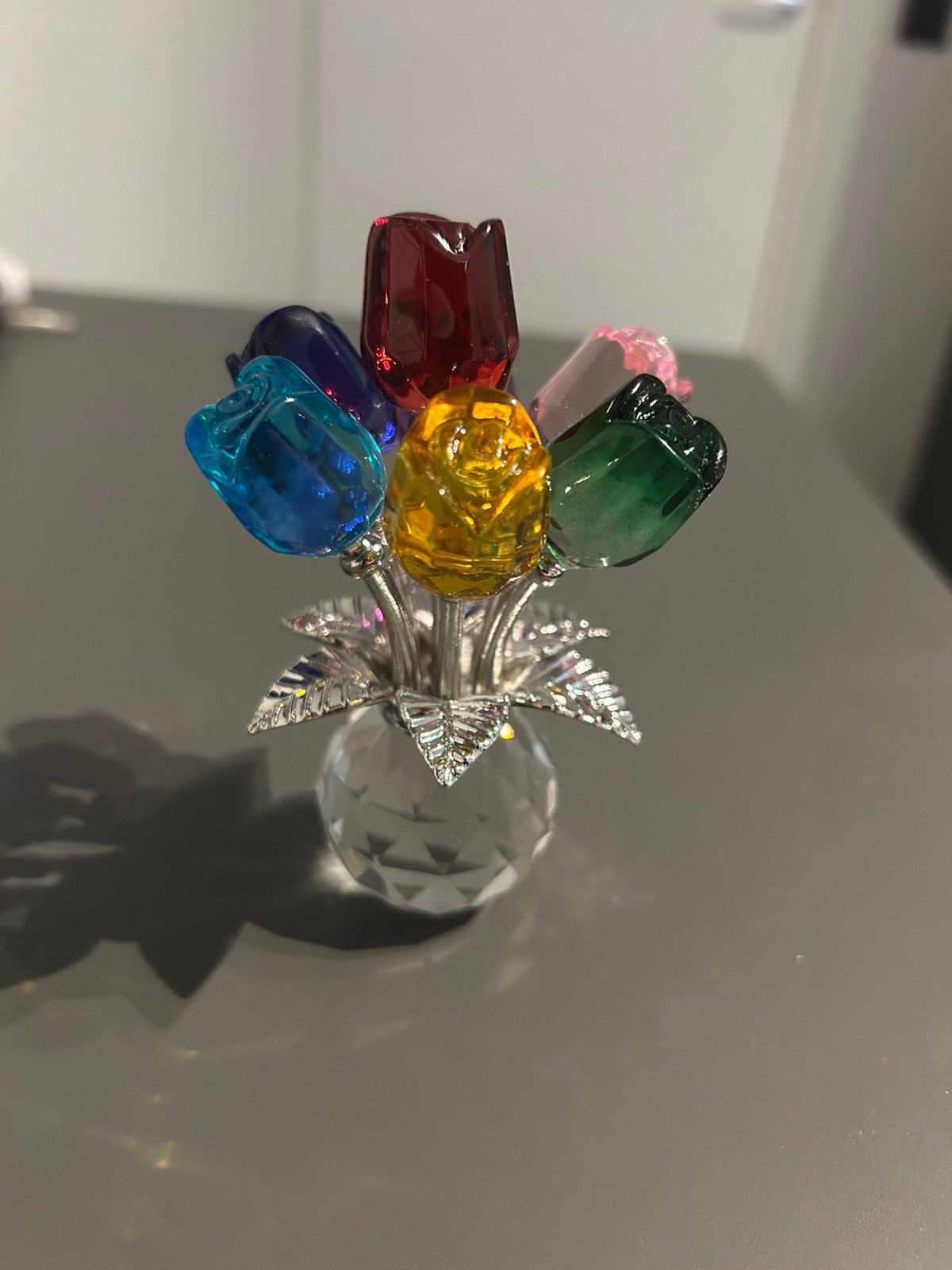 Glazen bloemen decoratie, Ophalen, Zo goed als nieuw, Figuurtje