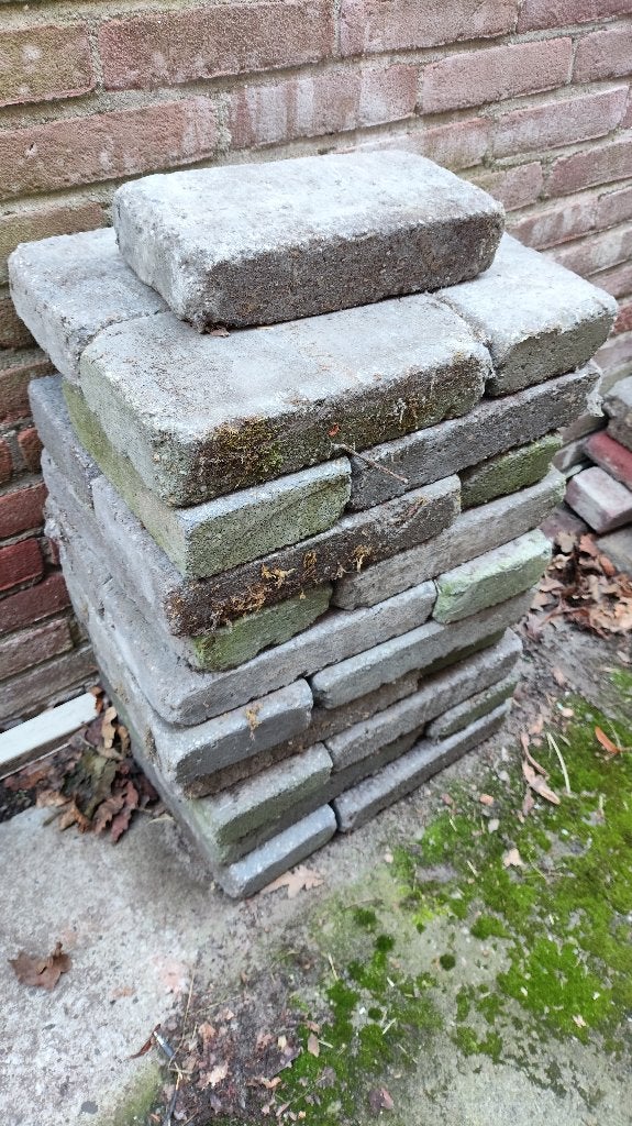 sierstenen, tuintegels, Ophalen, Gebruikt, Beton, Terrastegels