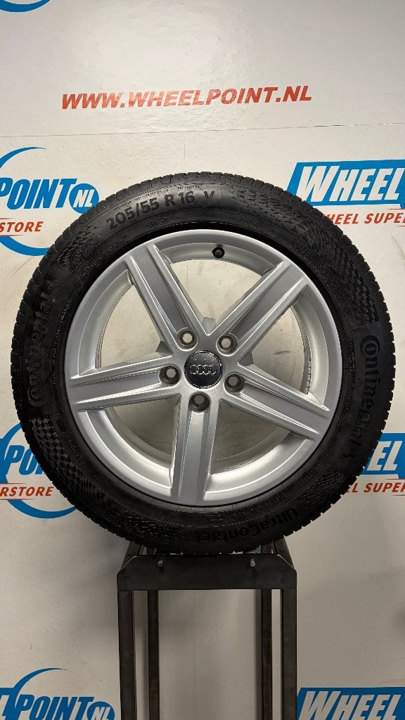16'' Originele Audi A3 Velgen 5x112 Zomerbanden Continental, Gebruikt, 16 inch, Banden en Velgen, Personenwagen