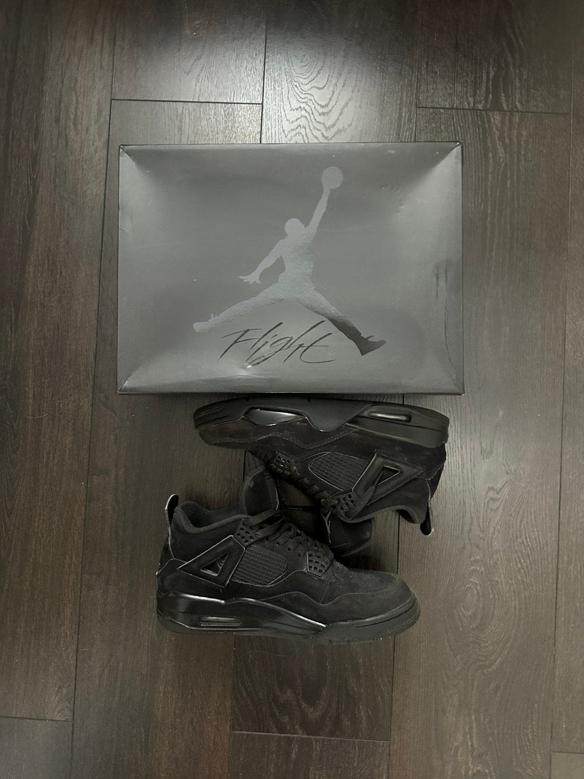 Air Jordan 4 Black Cats | maat 43 | Zwart, Zwart, Ophalen of Verzenden, Sneakers of Gympen, Gedragen