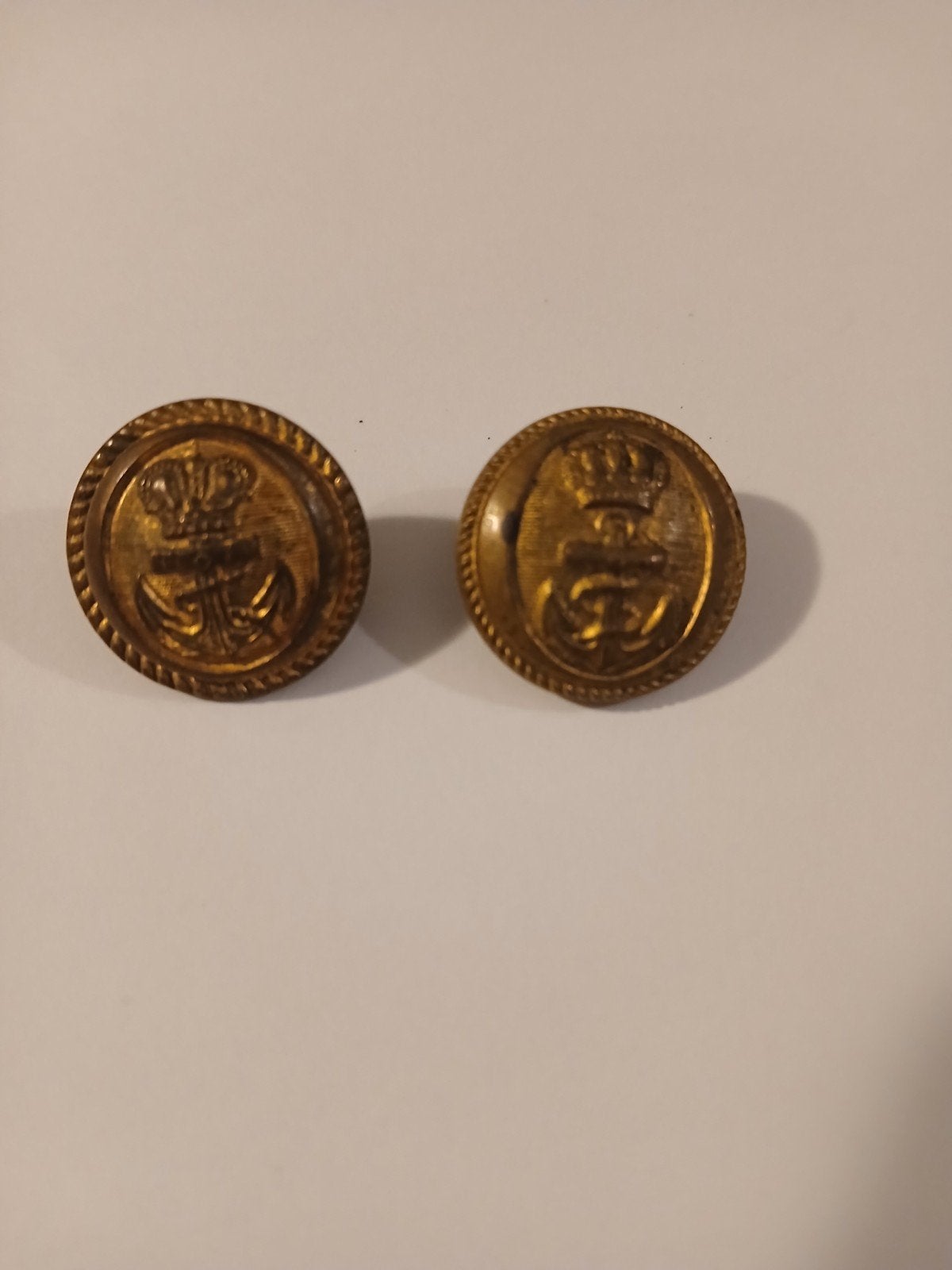 Vintage Marine Knoppen met Anker en Kroon (2 stuks), Ophalen of Verzenden