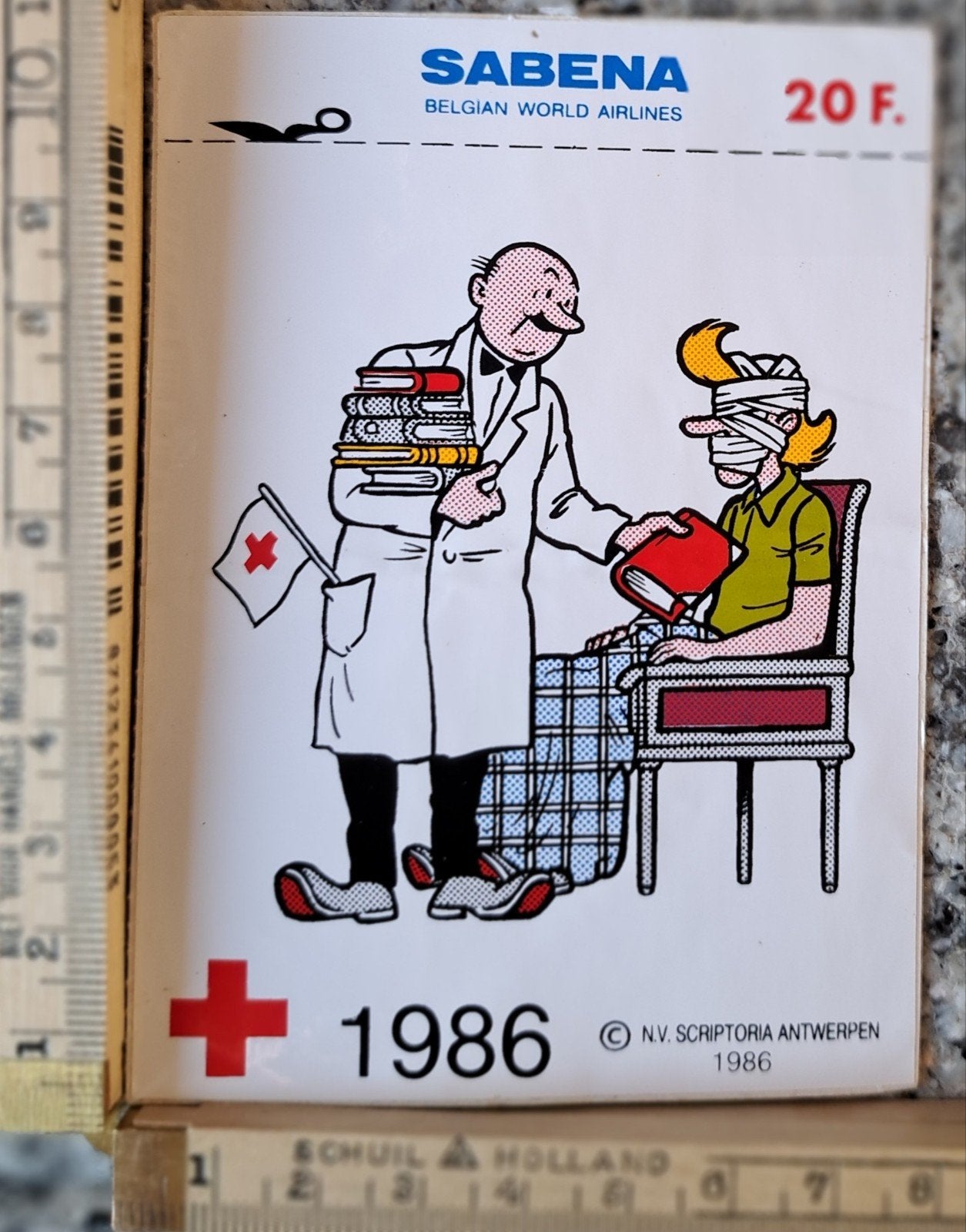 Vintage sticker Suske en Wiske Lambik Tante Sidonia strip, Verzamelen, Ophalen of Verzenden, Zo goed als nieuw