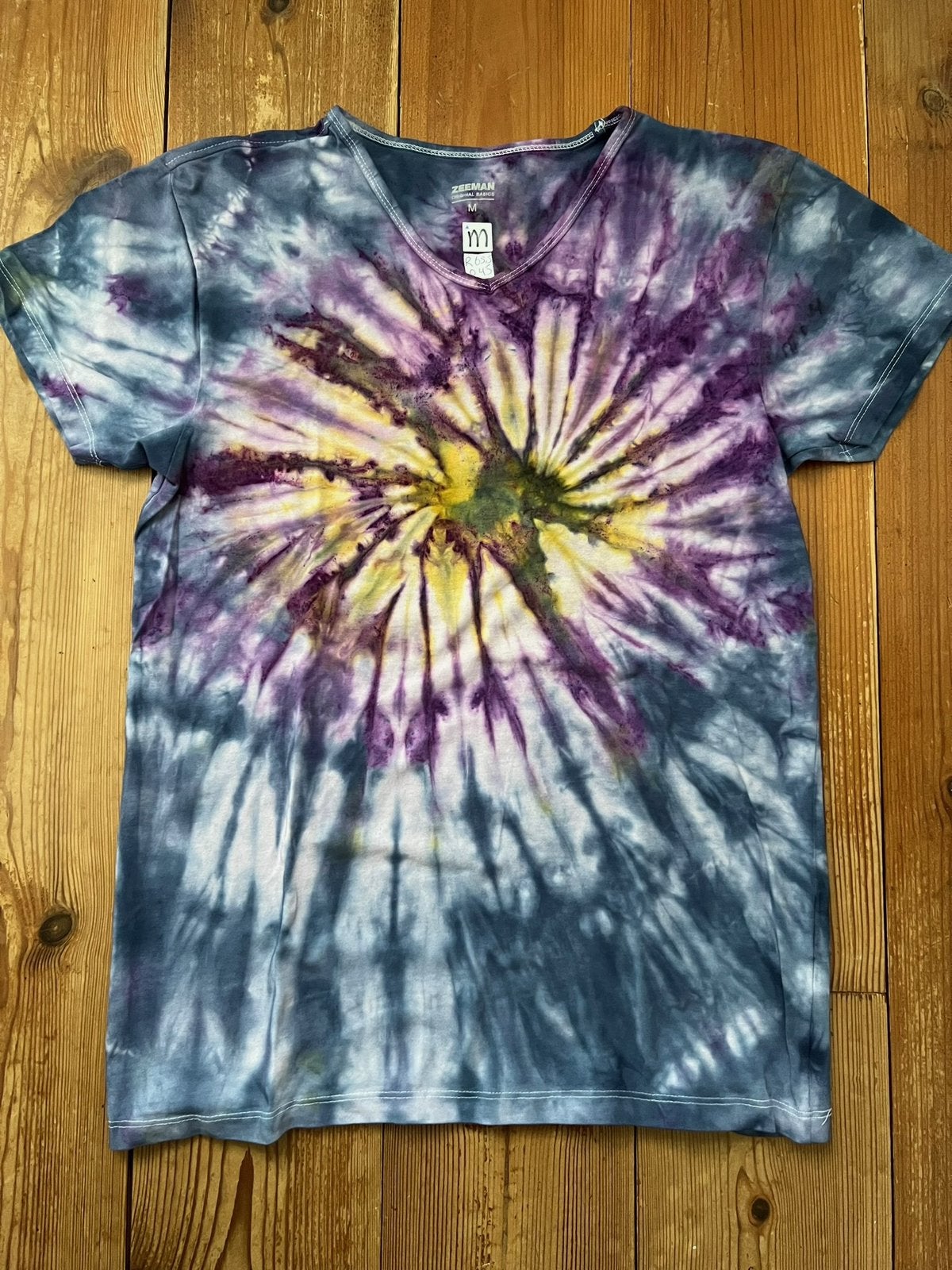 Festival TIE DYE shirt Hippie M Uniek Handgeverfd door mij, Ophalen of Verzenden, Nieuw, Maat 48/50 (M), Blauw