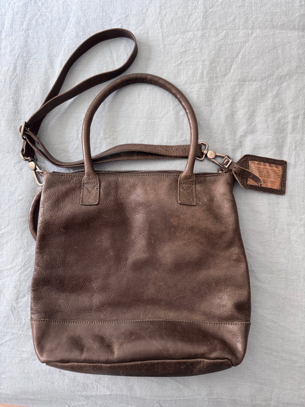Cowboysbag The Bag - Bruine leren handtas/schoudertas, Ophalen of Verzenden, Gebruikt, Bruin, Handtas