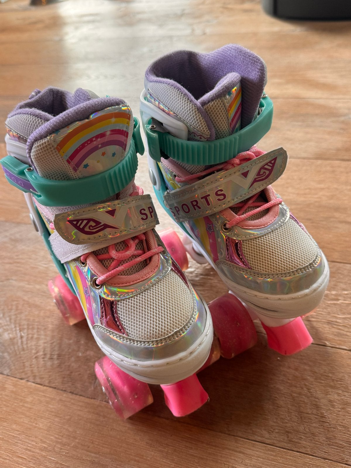 Verstelbare rolschaatsen met beschermset mt 30-34, Verstelbaar, Kinderen, Overige typen, Zo goed als nieuw