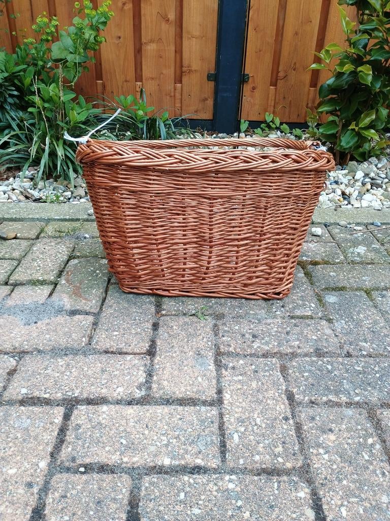 Rotan fietsmand voor voorop 40liter, Ophalen, Onbekend, Stuurbevestiging, Zo goed als nieuw