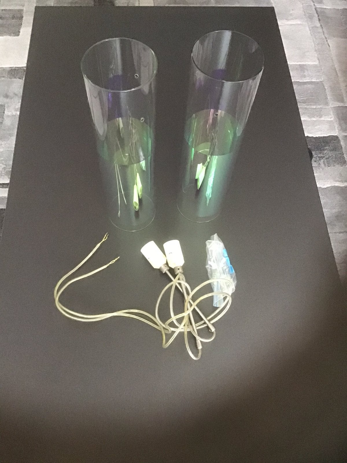 2 stuks Philips design glazen hanglampen, Huis en Inrichting, Lampen | Hanglampen, Ophalen of Verzenden, Zo goed als nieuw, Glas