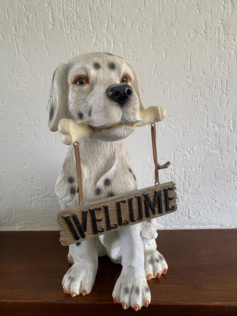 Groot beeld dalmatiër met welkom bord, Verzamelen, Beelden en Beeldjes, Ophalen of Verzenden, Nieuw, Dier