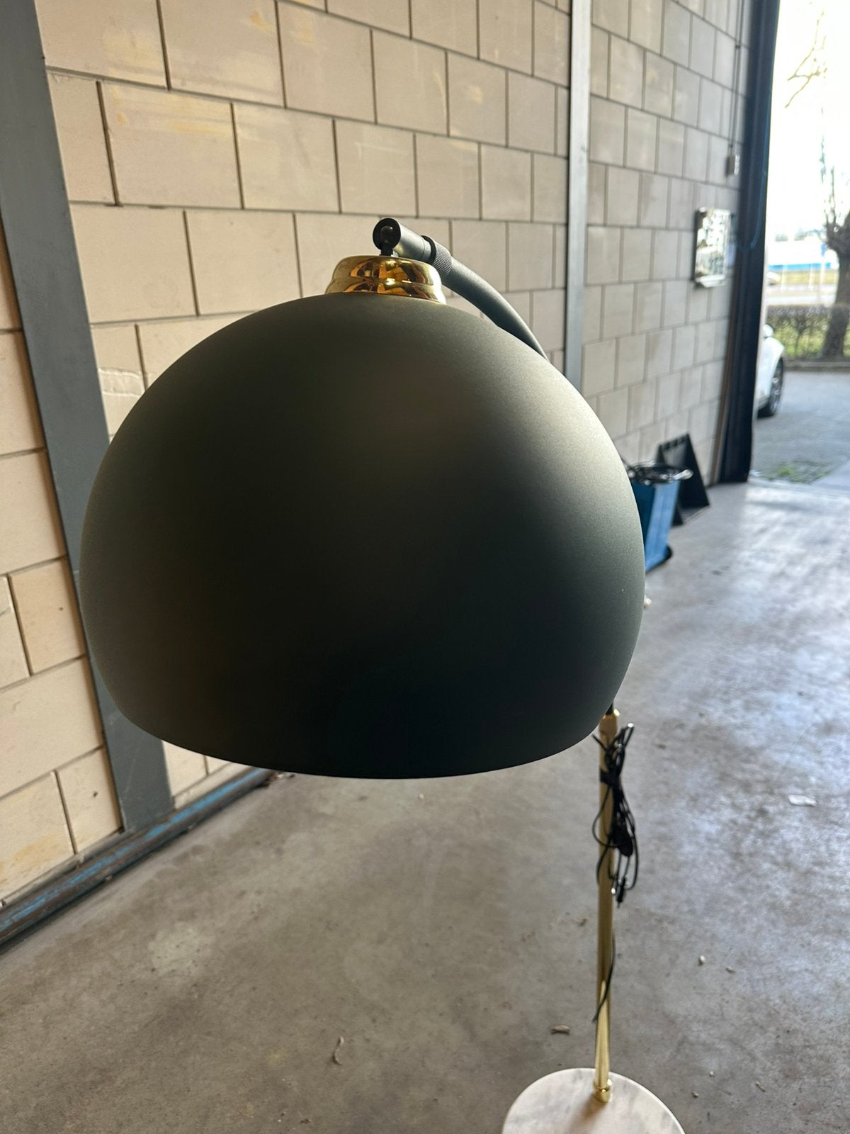 Boog lamp marmere poot (groen met goud), Goud, Ophalen, Zo goed als nieuw