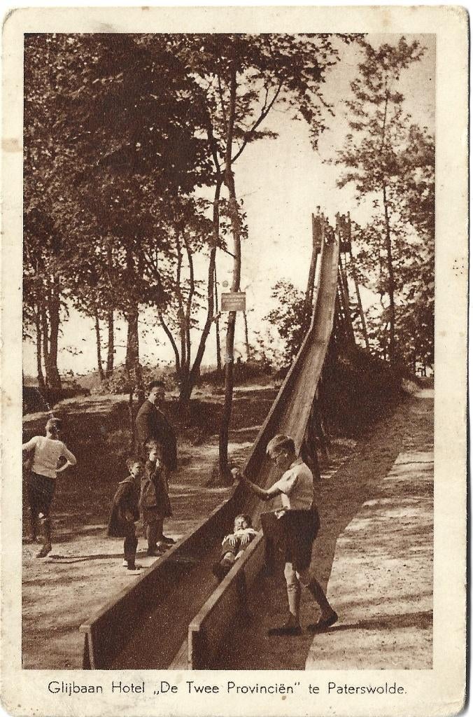 Paterswolde;  Glijbaan Hotel De Twee Provinciën, Verzenden, 1920 tot 1940, Gelopen, Drenthe