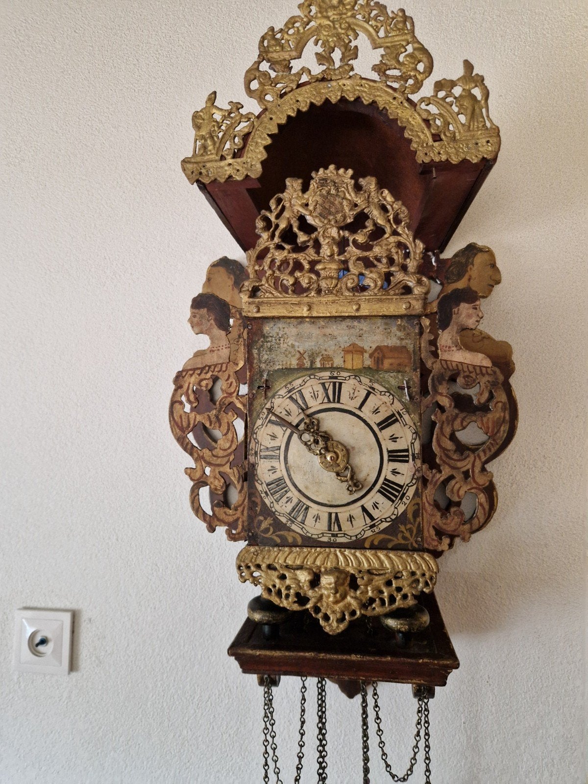 antieke leeuwarder stoelklok, Antiek en Kunst, Ophalen of Verzenden