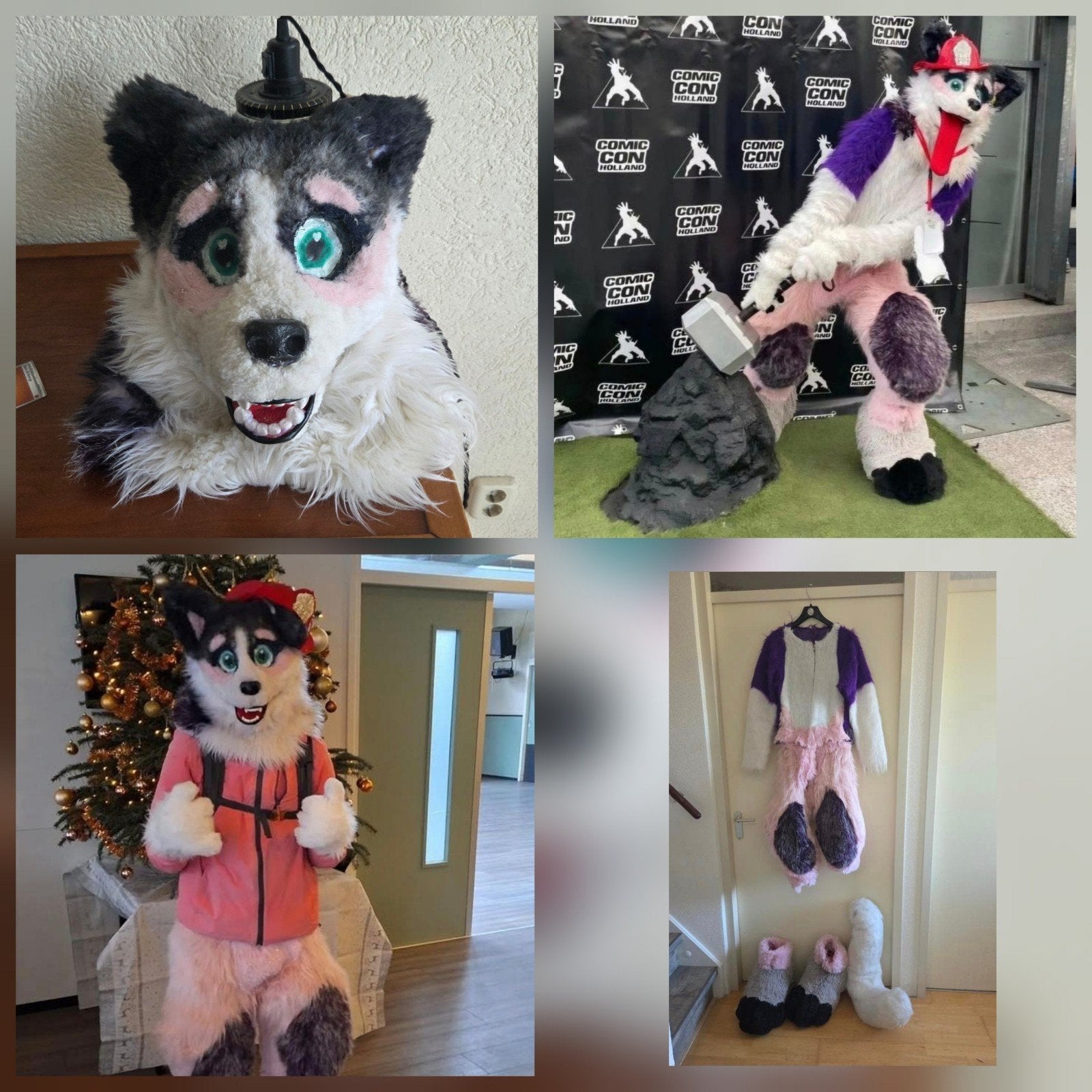 Fursuit Misty: Complete set met bewegende kaak en art, Ophalen of Verzenden