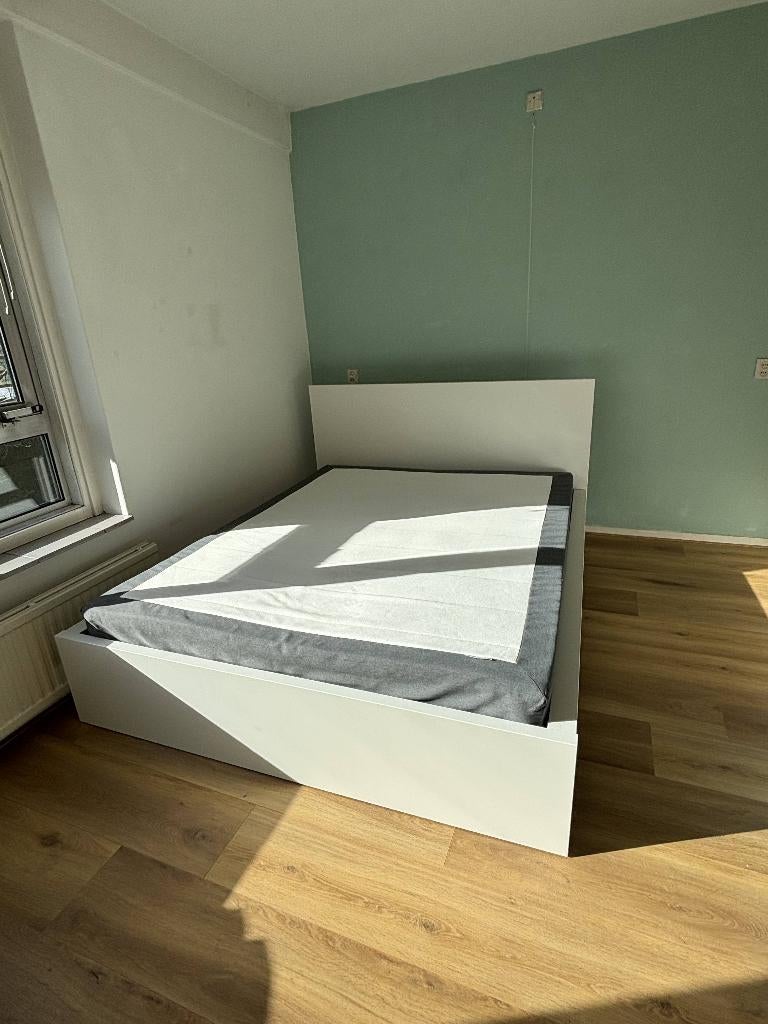Complete 2-persoonsbedset van IKEA., Ophalen, Wit, Tweepersoons, Zo goed als nieuw