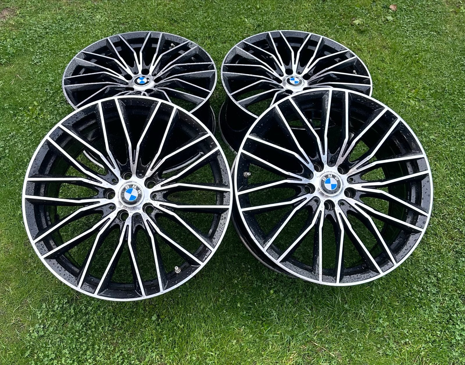 Set van 4 BMW velgen, 19 inch, zwart met gepolijste accenten, Auto-onderdelen, Ophalen, Gebruikt, 19 inch, Velg(en)