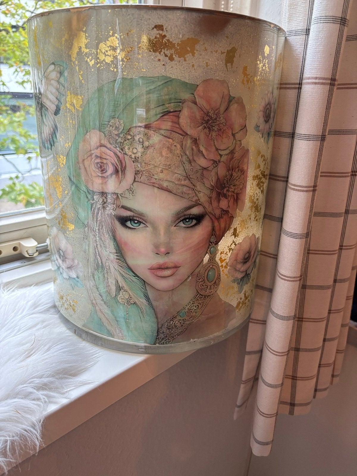 Grote glazen bak met decoratie nieuw, Ophalen, Meerkleurig, Met patroon/structuur, Glas