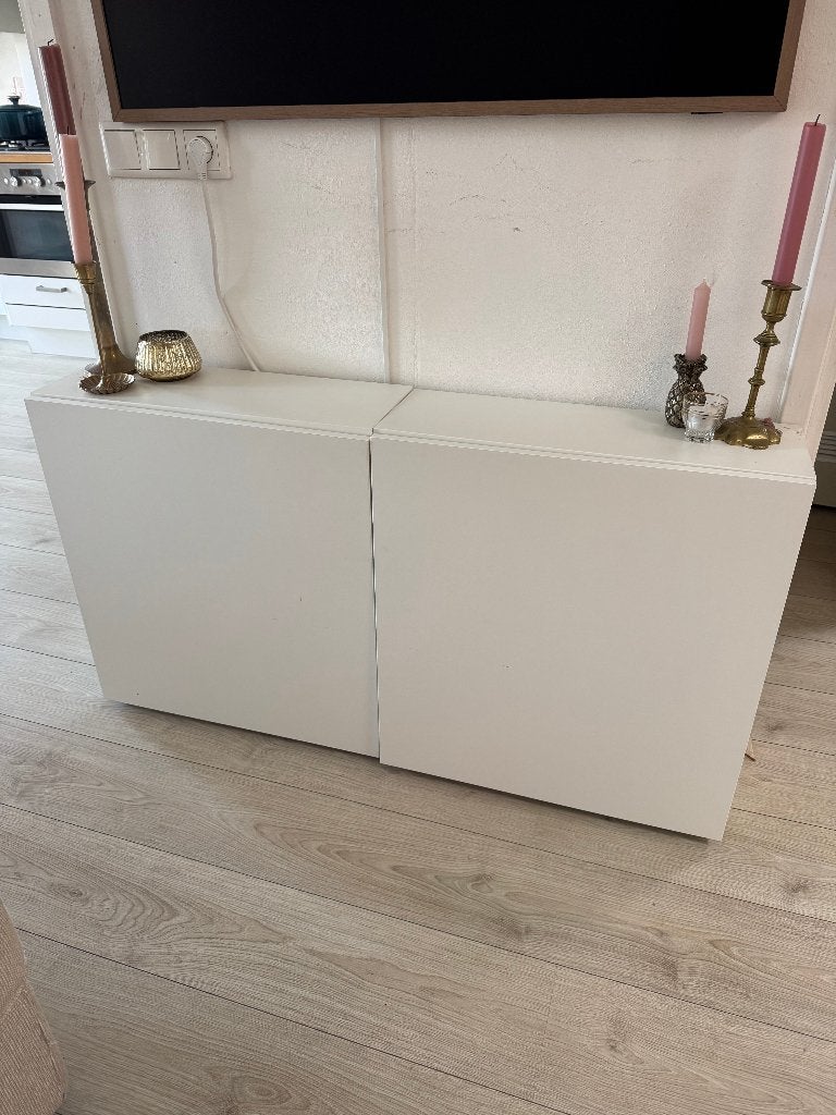 2x IKEA BESTÅ wandkast wit LAPPVIKEN – 120 cm – z.g.a.n., Huis en Inrichting, Ophalen, Met deur(en), Zo goed als nieuw, Minder dan 150 cm