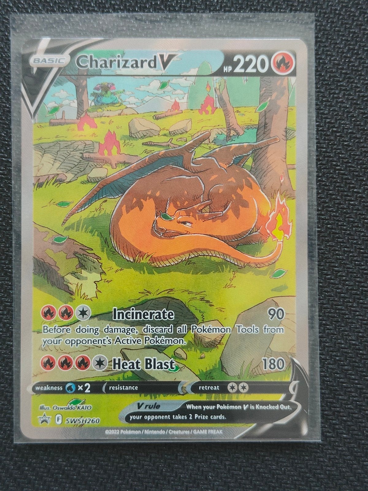 Charizard V SWSH260 Pokémon Kaart - Nieuwstaat, Hobby en Vrije tijd, Ophalen of Verzenden, Zo goed als nieuw, Losse kaart