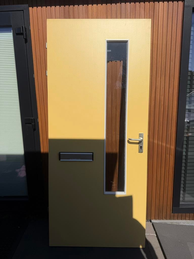 Actie! Partij buitendeur met glas + slot te koop, Ophalen, 200 tot 215 cm, Glas, Buitendeur