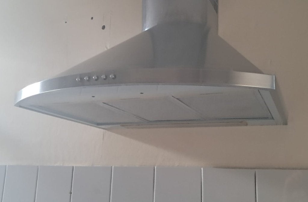 Nette RVS Schouw Afzuigkap / Wandafzuigkap (60 cm), Huis en Inrichting, Ophalen, Gebruikt