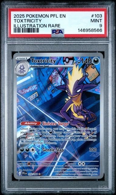 Toxtricity Gallery Art 103/094 Phantasmal Flames PSA 9, Ophalen of Verzenden, Nieuw, Losse kaart