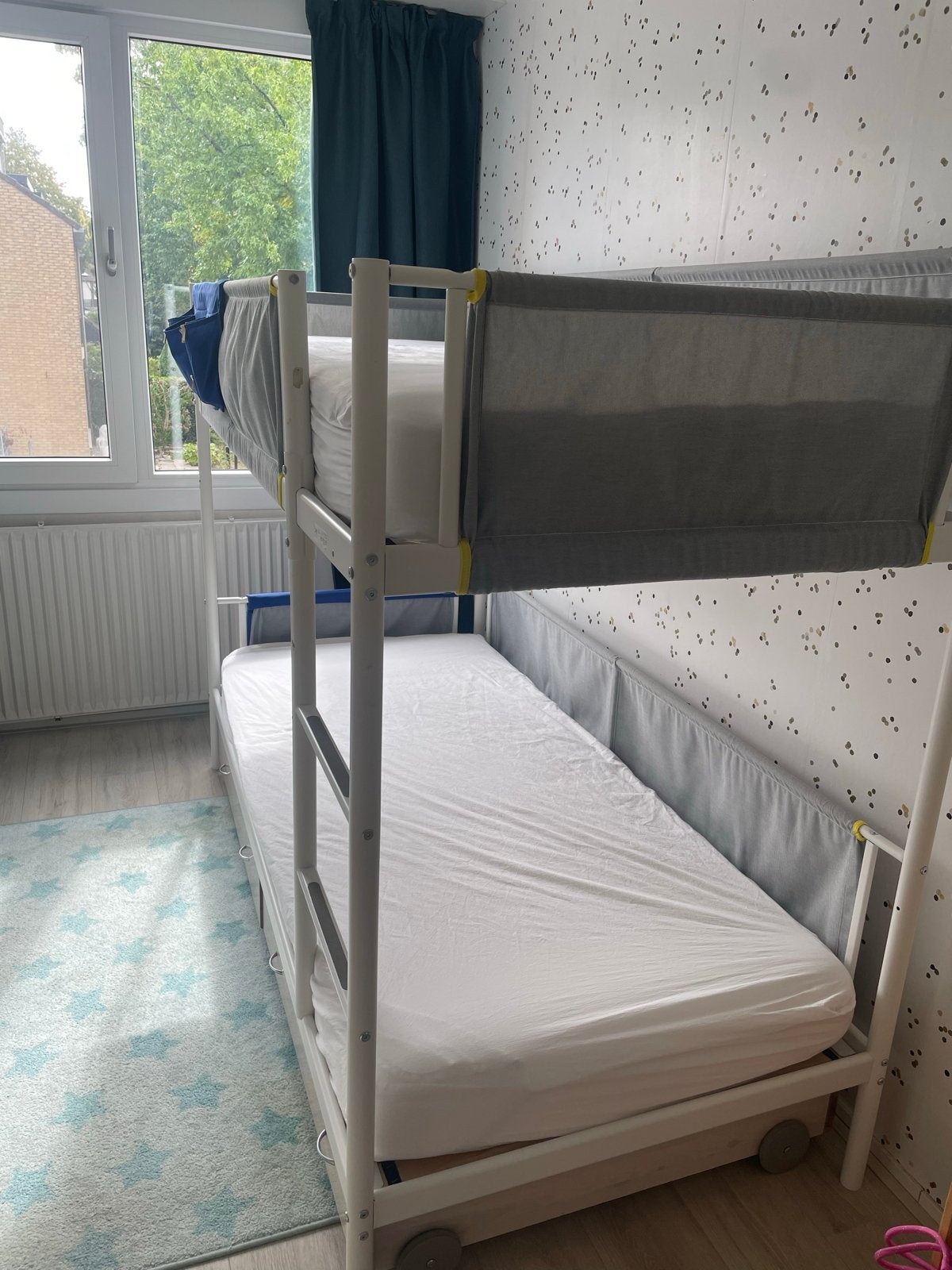 IKEA Vitval stapelbed en opbergruimte, Ophalen, 90 cm, Eenpersoons, 160 tot 180 cm