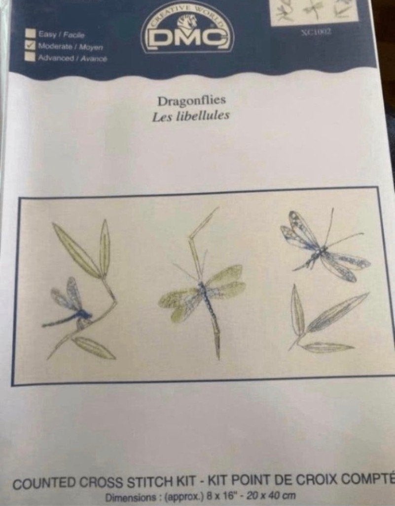 BORDUURPAKKET DMC DRAGONFLIES, Hobby en Vrije tijd, Verzenden, Nieuw, Handborduren, Borduurpakket