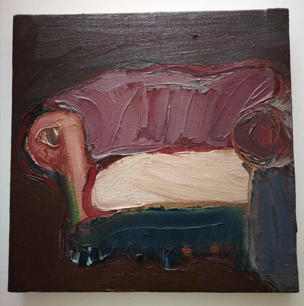 Stemmig schilderij 'Fauteuil', acryl op doek, Ophangklaar, Acrylverf, Overig onderwerp, Ophalen of Verzenden