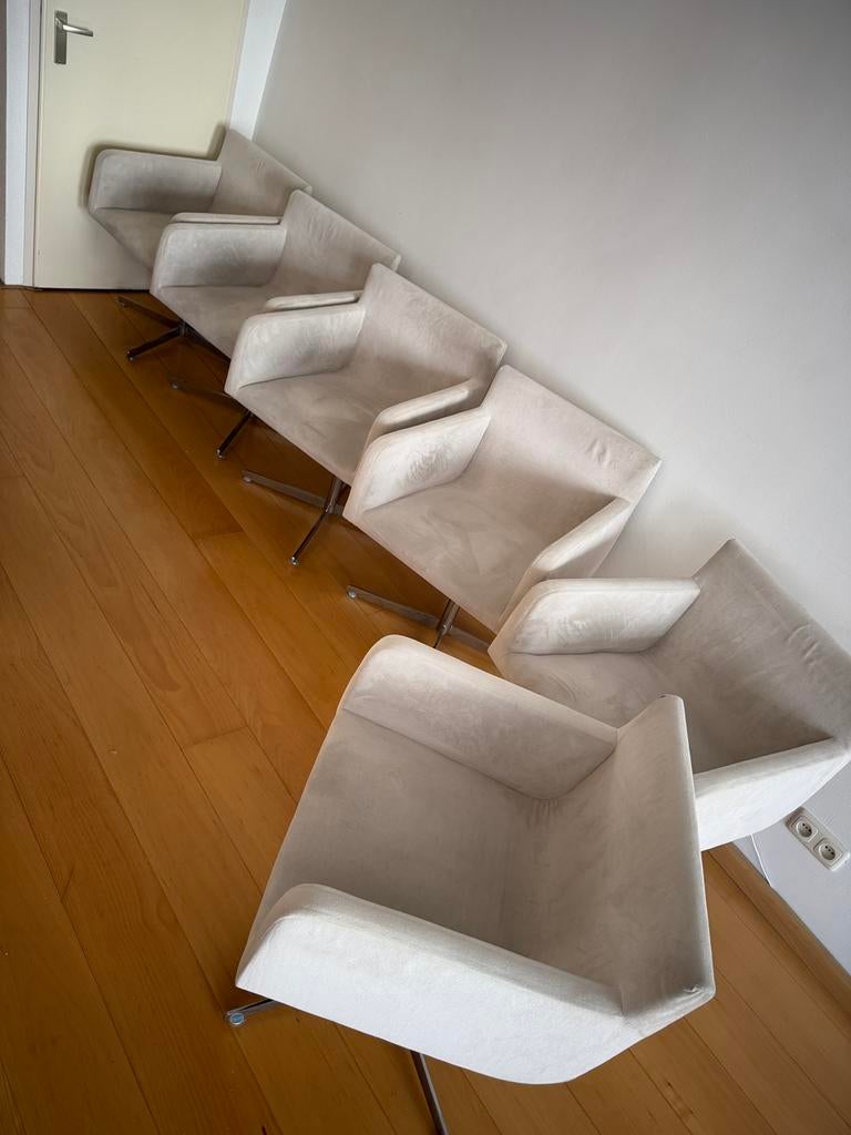 Andreu World Lineal Comfort swivel armchairs (6 stuks), Huis en Inrichting, Stoelen, Zo goed als nieuw, Metaal, Stof, Ophalen