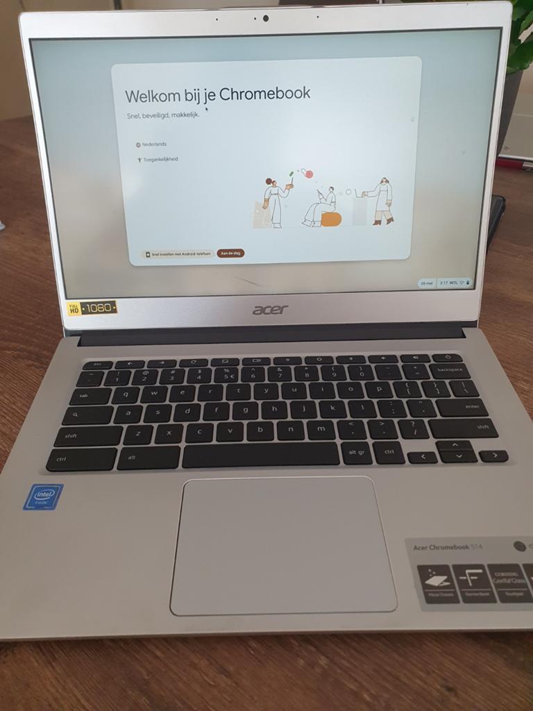 Acer Chromebook 514 (CB514-1H-C8PA), Ophalen, 14 inch, 4 GB of minder, 64 GB
