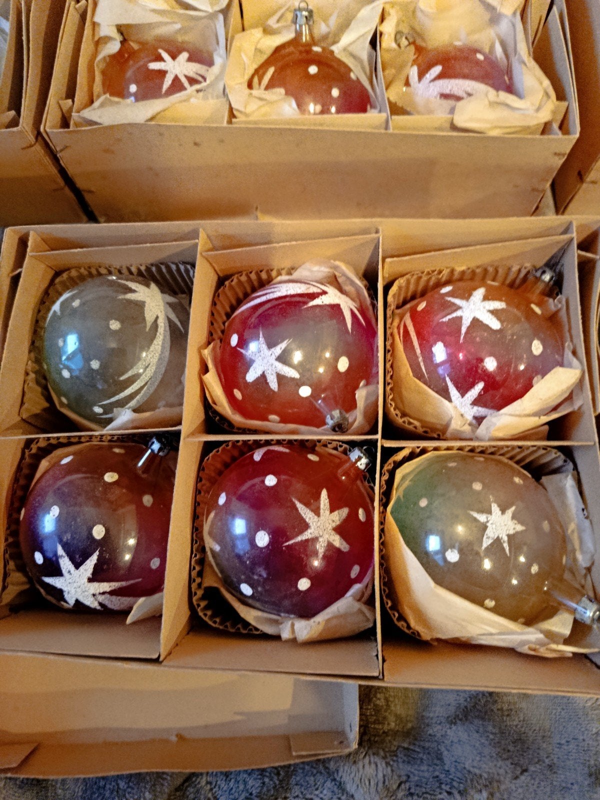 Originele glazen gesuikerde kerstballen
Oostenrijk jaren 60, Ophalen, Zo goed als nieuw