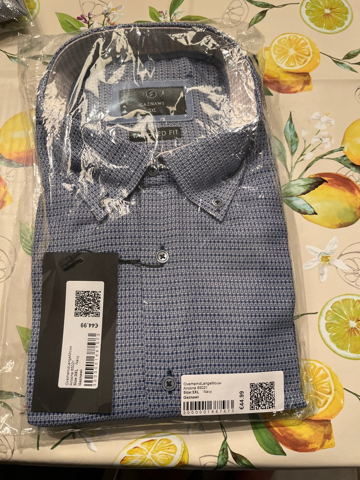Nieuw Gaznawi overhemd maat 3XL (valt als XL), Ophalen of Verzenden, Nieuw, Blauw, Halswijdte 43/44 (XL)
